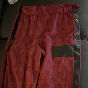 Champion Maroon Joggers with Black Accents